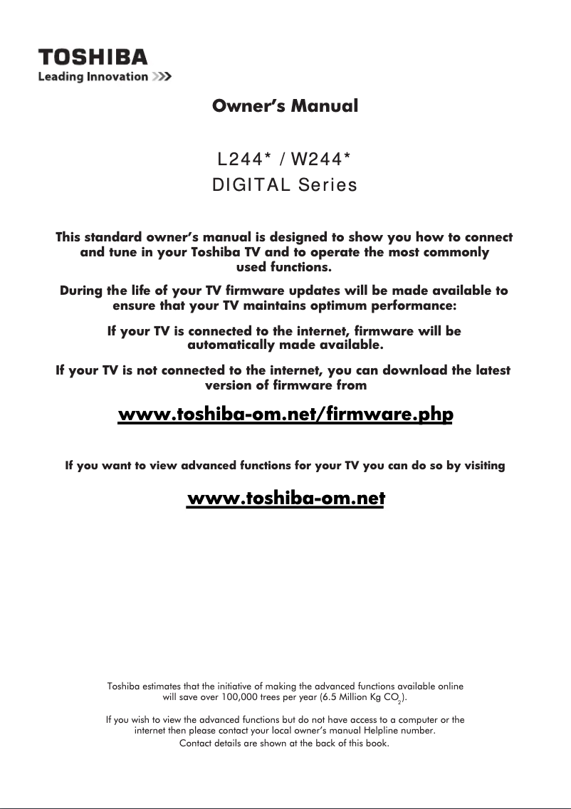 Image de la première page du manuel de l'appareil 32W2444