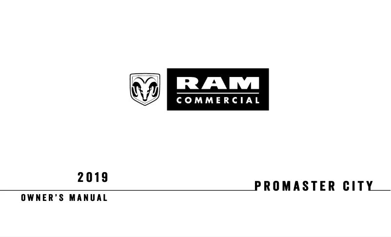 Page 1 de la notice Manuel utilisateur RAM ProMaster City (2019)