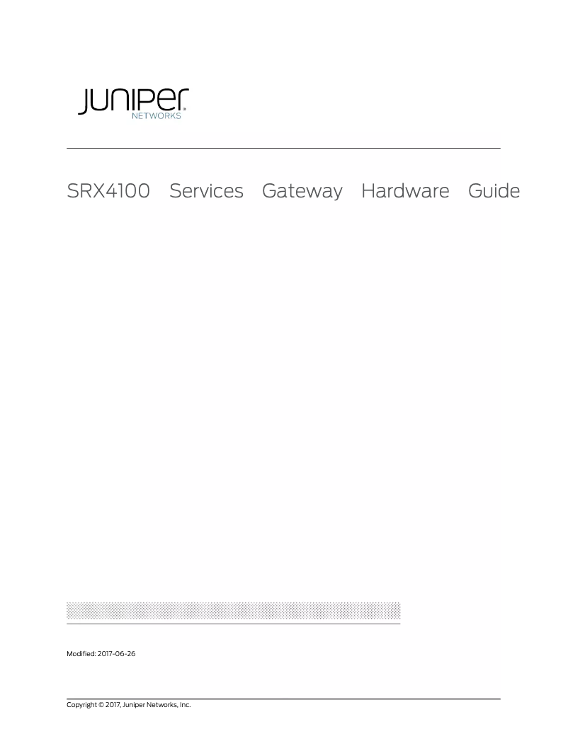 Image de la première page du manuel de l'appareil SRX4100