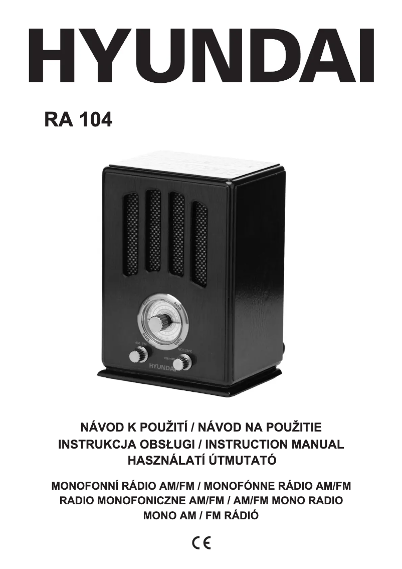 Page 1 of the manual User Manual Hyundai RA 104