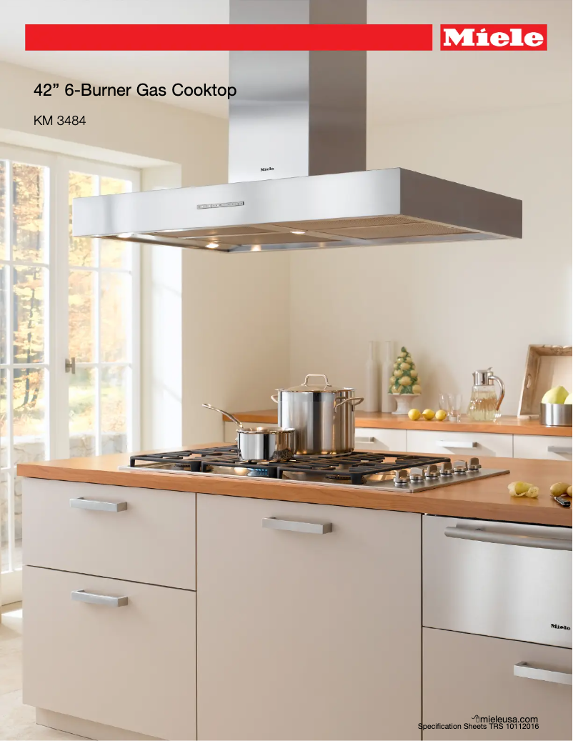 Page 1 de la notice Fiche technique Miele KM 3484 G