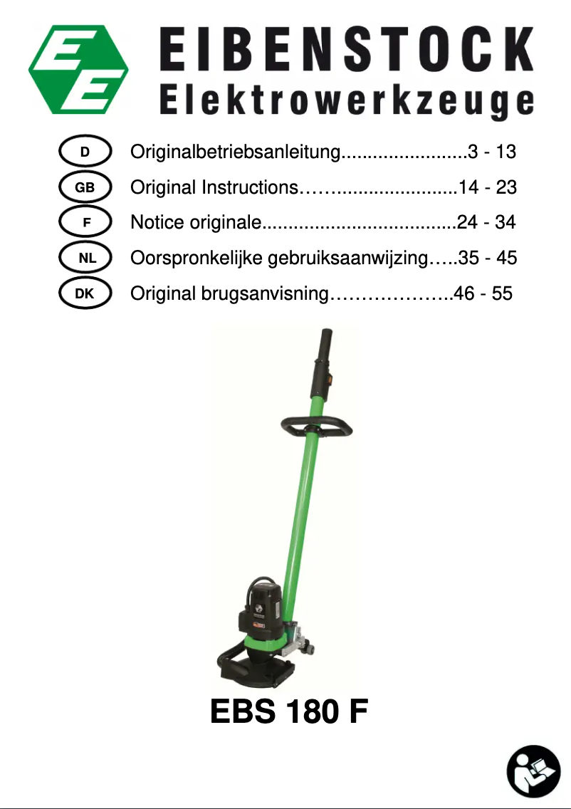 Image de la première page du manuel de l'appareil EBS 180 F