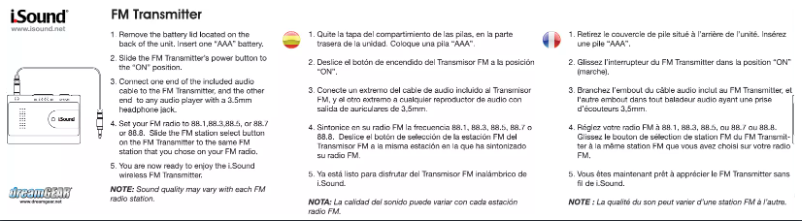 Page 1 de la notice Manuel utilisateur dreamGEAR iSound
