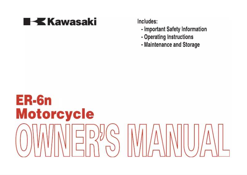 Page 1 de la notice Manuel utilisateur Kawasaki ER-6N