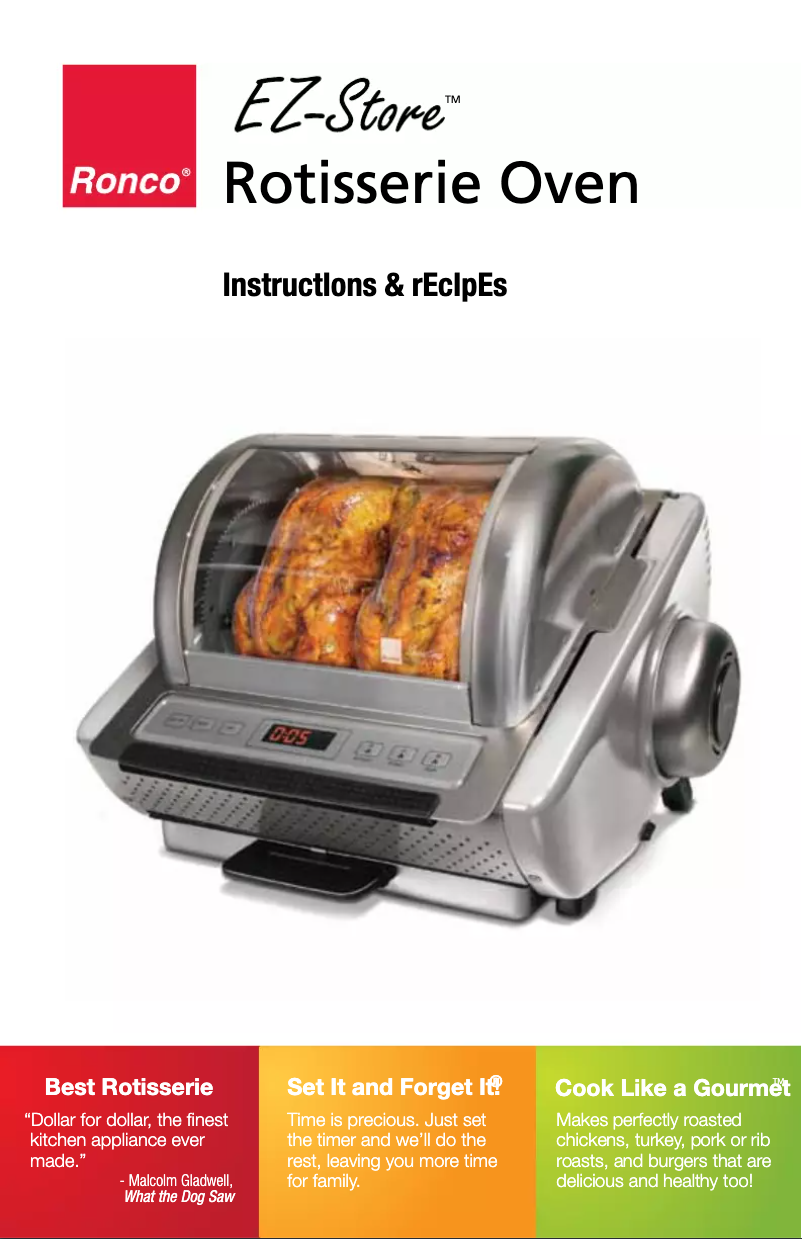 Page n°1 - Manuel utilisateur Ronco EZ-store Rotisserie 5250