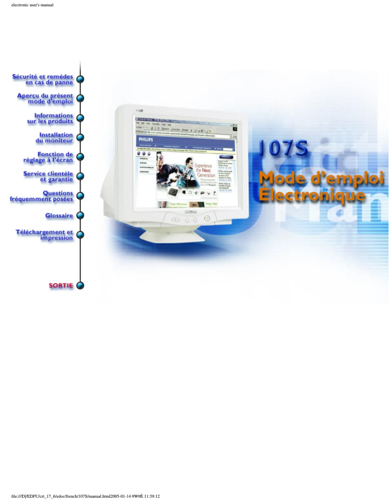 Página 1 del manual Manual de usuario Philips 107S61