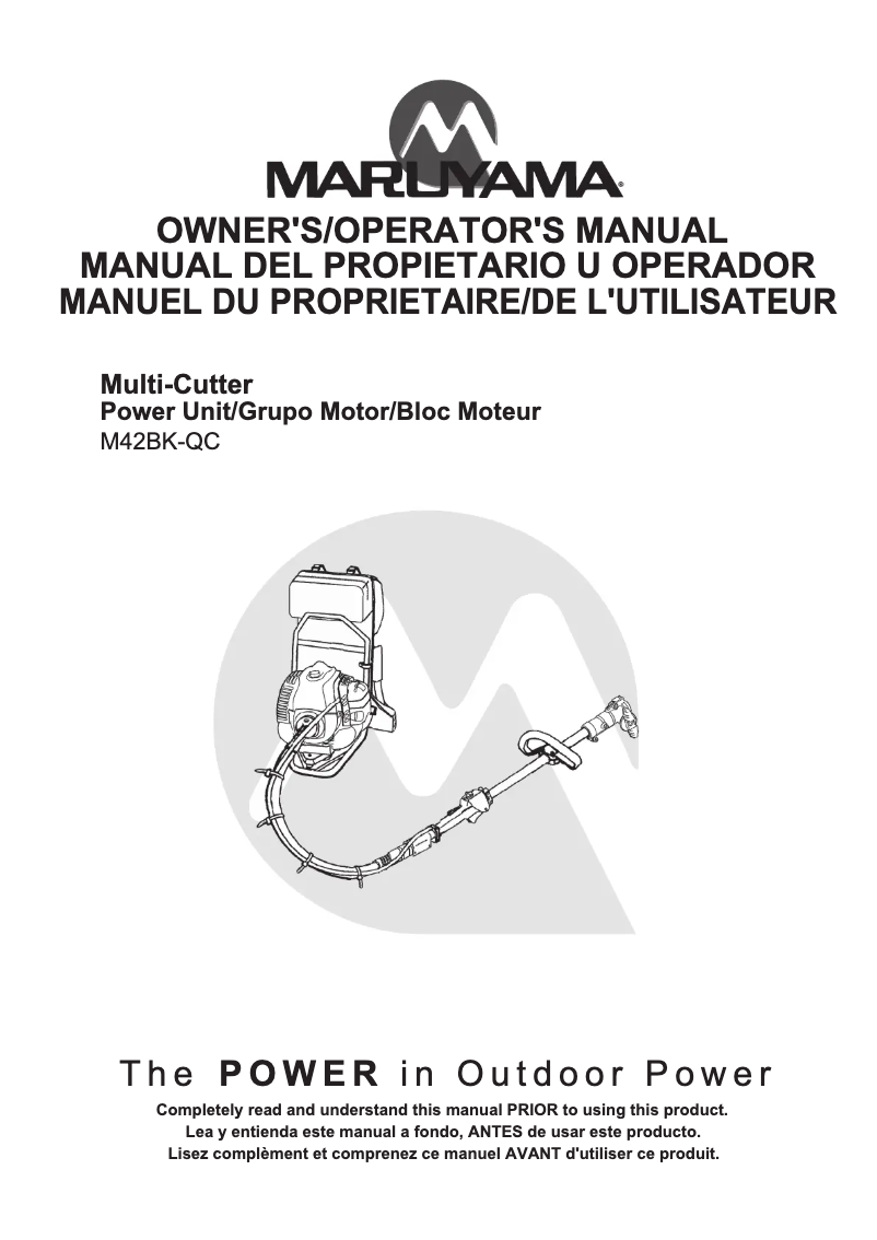 Page n°1 - Manuel utilisateur Maruyama M42BK-QC