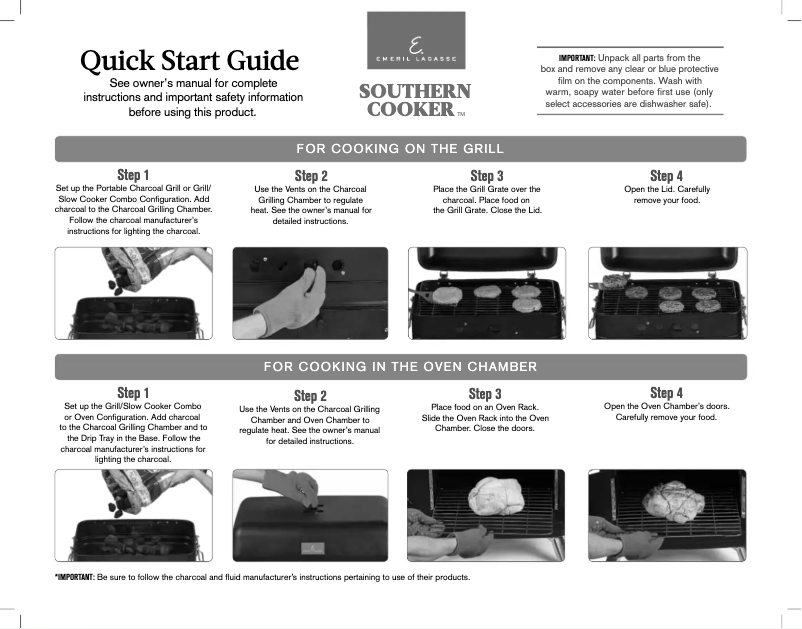 Page 1 de la notice Guide de démarrage rapide Emeril Lagasse Southern Cooker SC-01