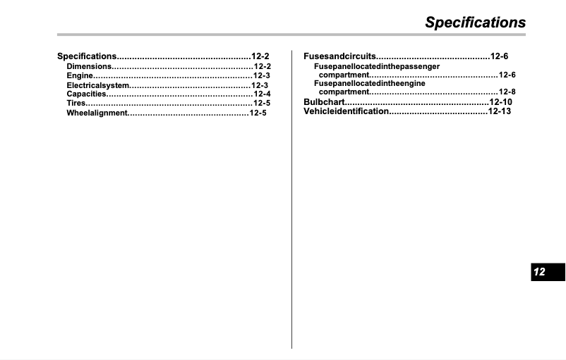 Página 1 del manual Ficha técnica Subaru Legacy (2010)