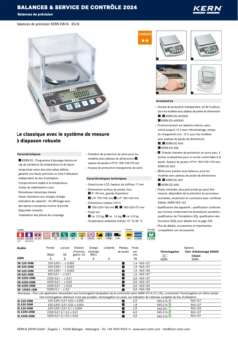 Page 1 de la notice Brochure Kern EW 6200-2NM