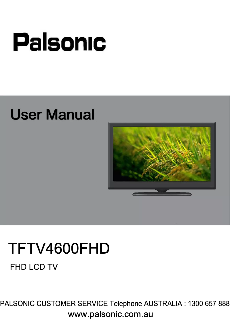 Página 1 del manual Manual de usuario Palsonic TFTV4600FHD