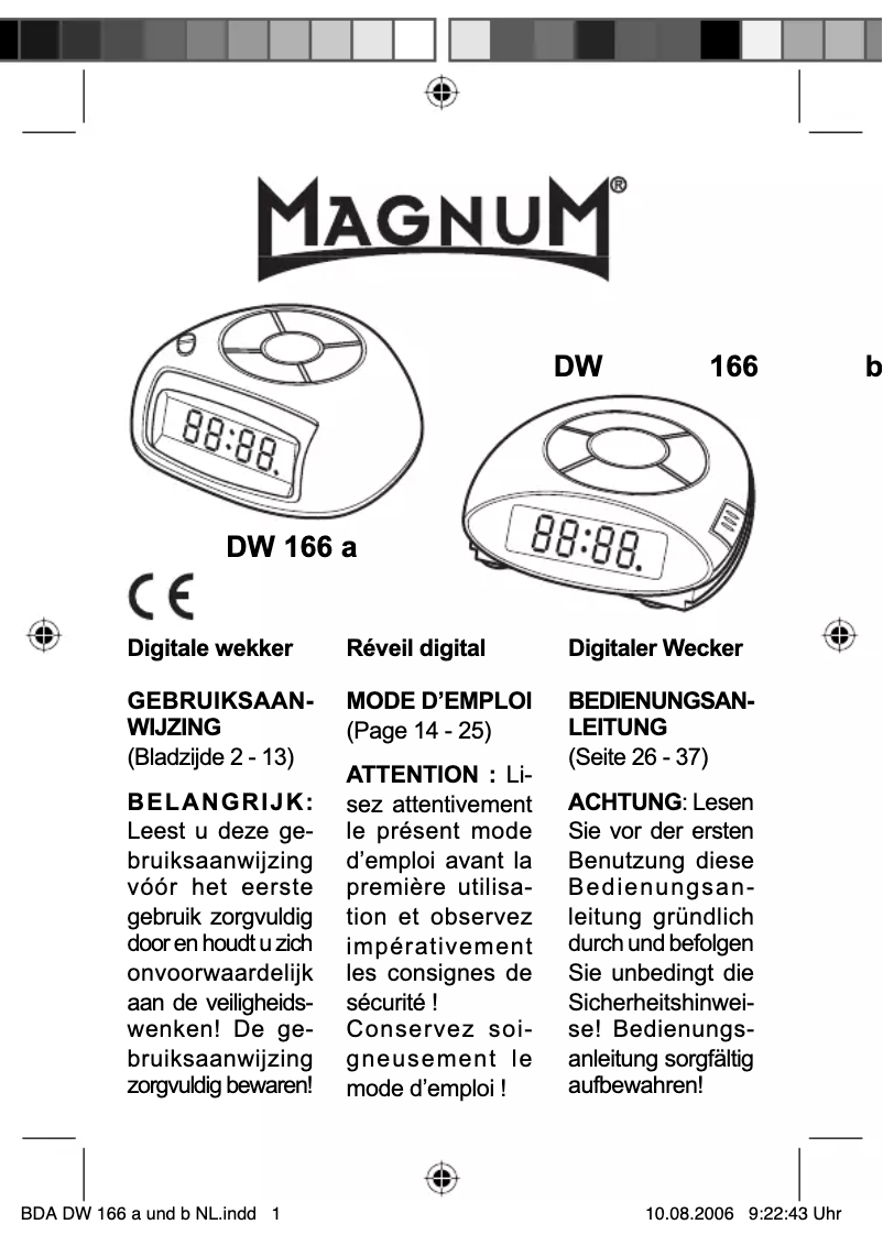 Page 1 de la notice Manuel utilisateur Magnum DW166
