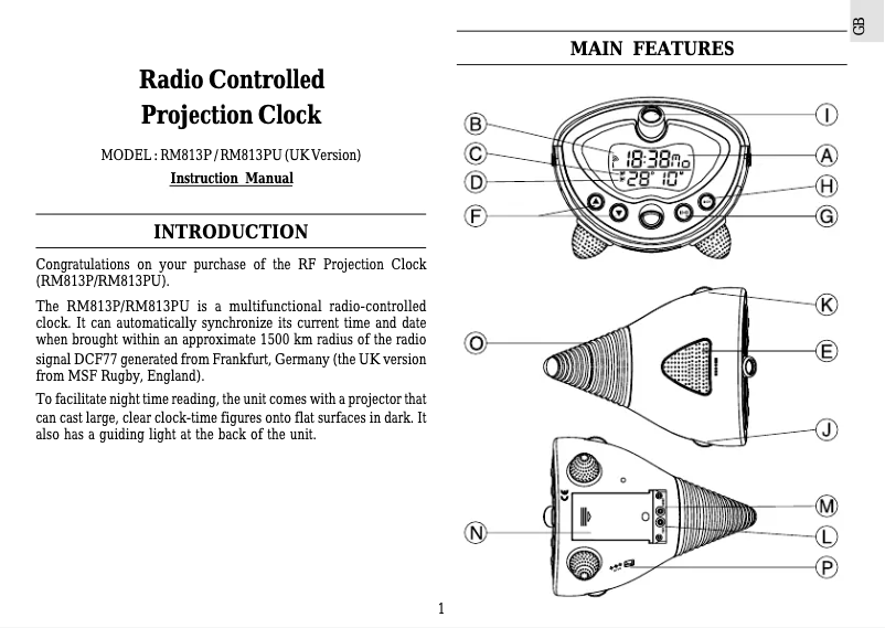 Page 1 de la notice Manuel utilisateur Oregon Scientific RM813