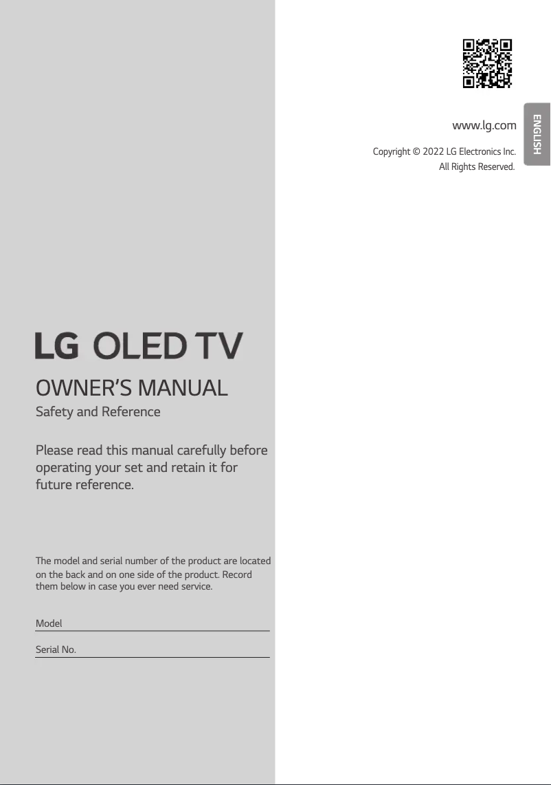 Page 1 de la notice Manuel utilisateur LG 42LX3QPCA