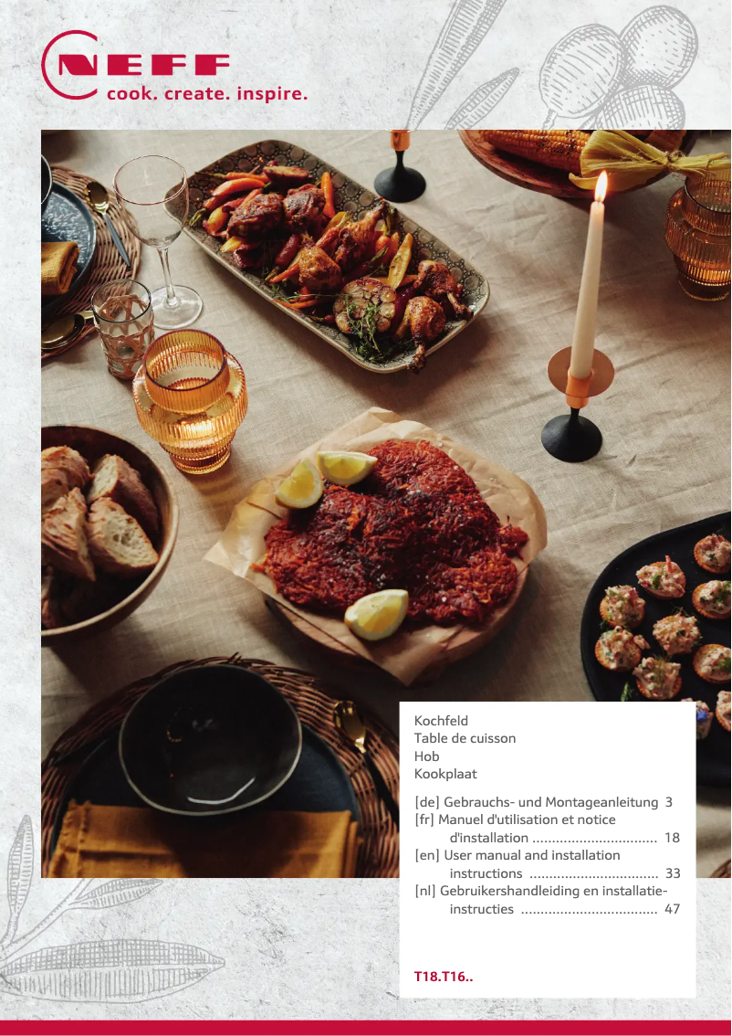 Page n°1 - Instructions / montage Neff T18BT16N0