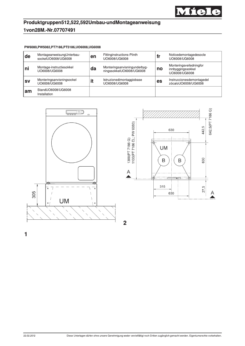 Página 1 del manual Manual de usuario Miele 7129240