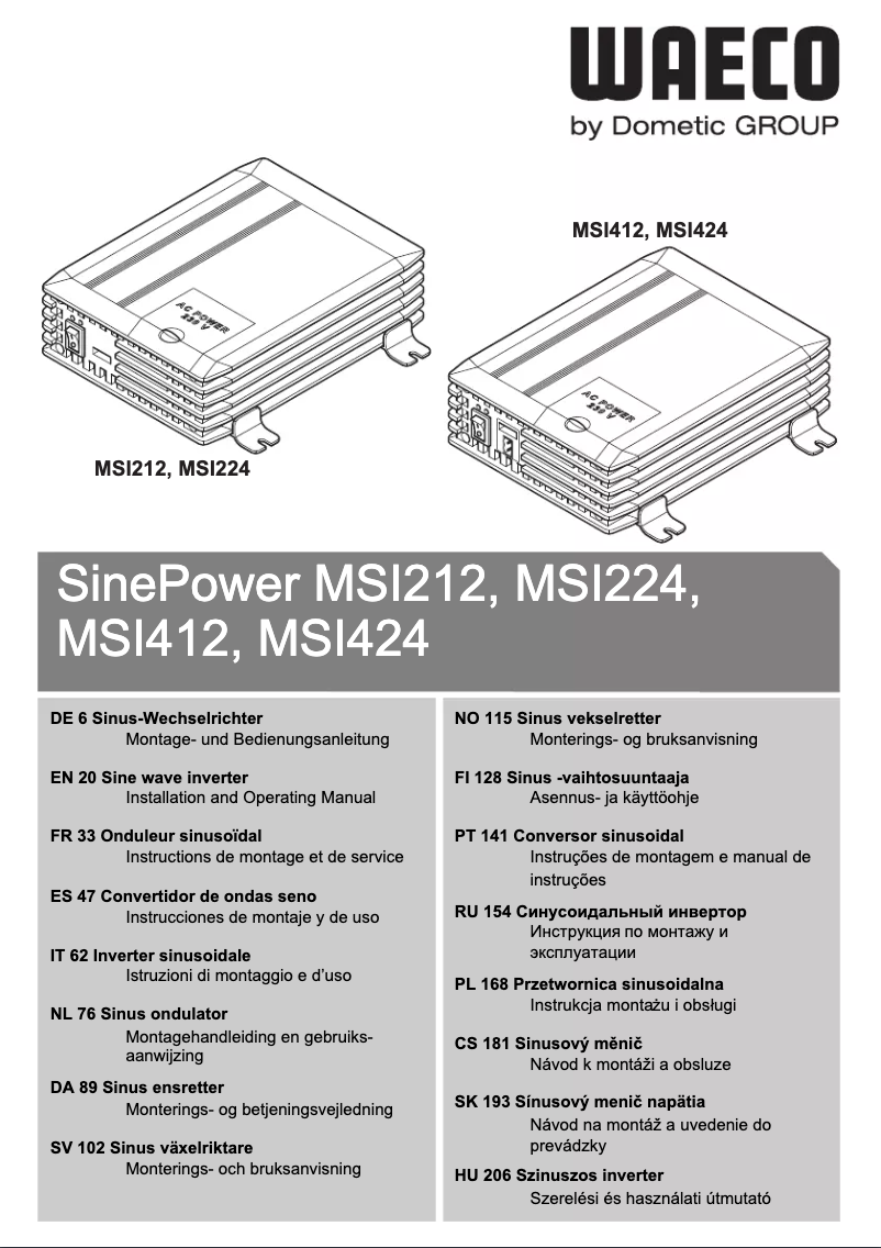 Página 1 del manual Manual de usuario Waeco SinePower MSI412