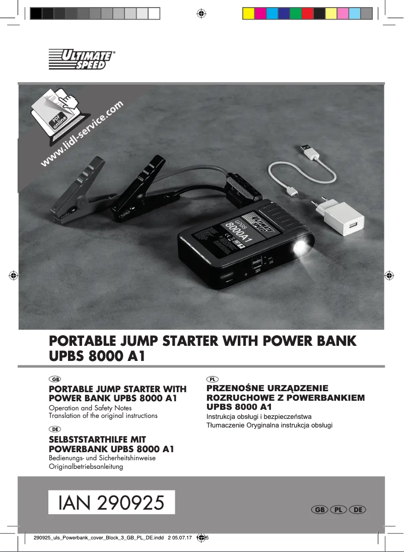 Image de la première page du manuel de l'appareil UPBS 8000 A1