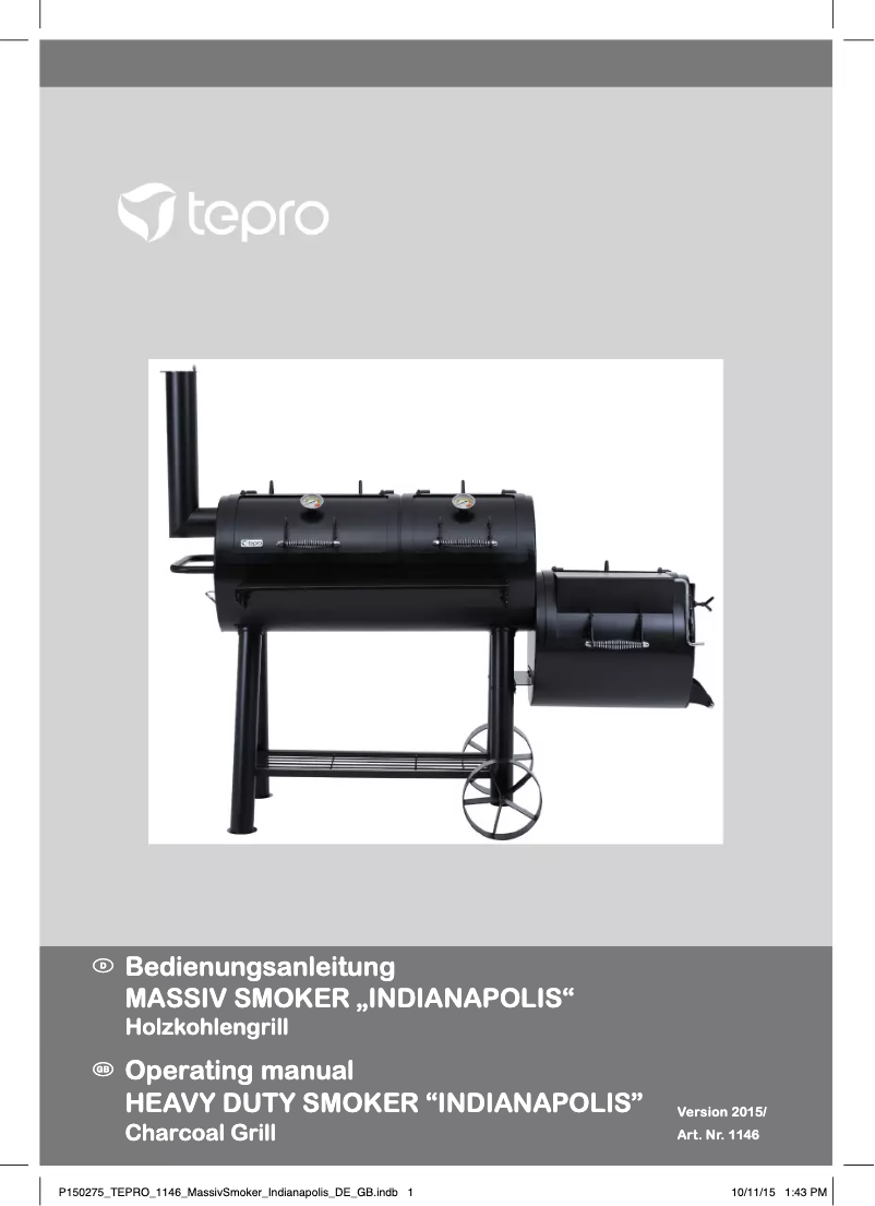 Image de la première page du manuel de l'appareil Indianapolis 1146