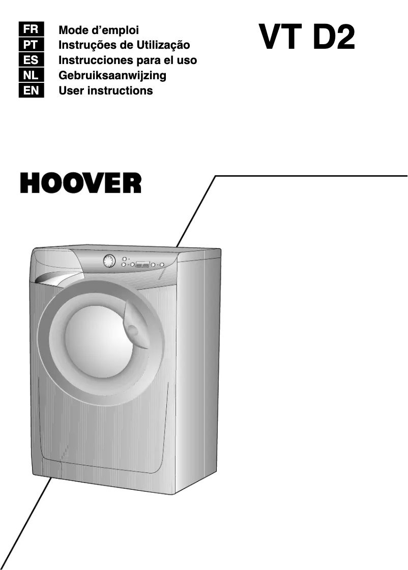 Page 1 de la notice Manuel utilisateur Hoover VT 1014D22/1-S