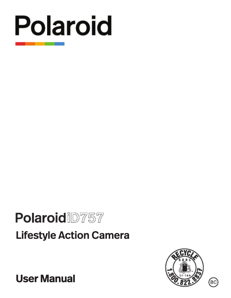 Page 1 de la notice Manuel utilisateur Polaroid iD757
