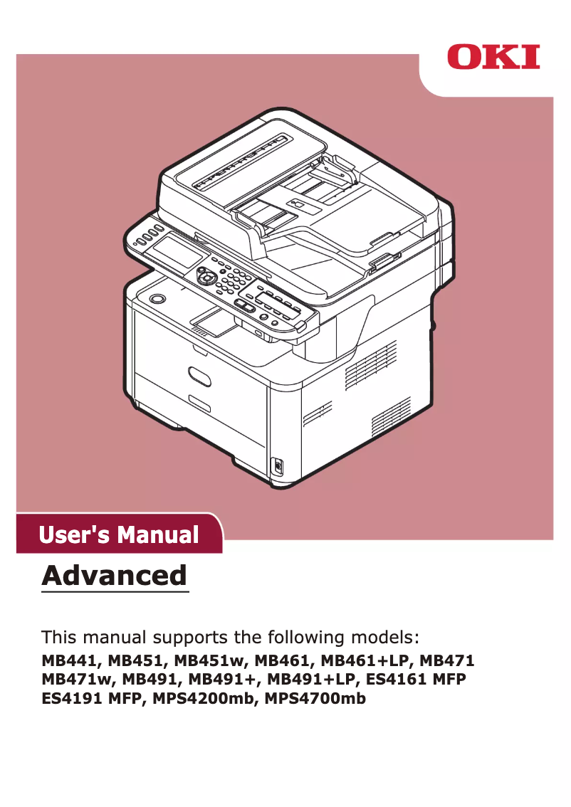 Image de la première page du manuel de l'appareil MB451