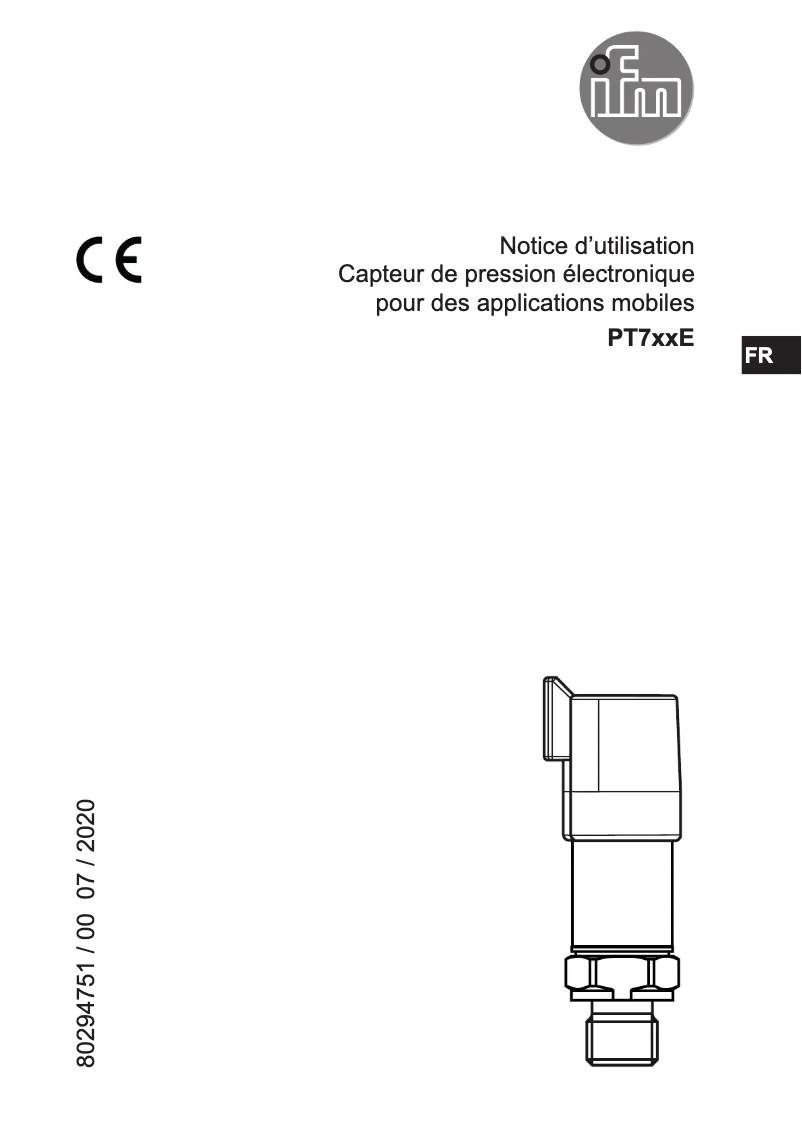 Page 1 de la notice Manuel utilisateur IFM PT704E