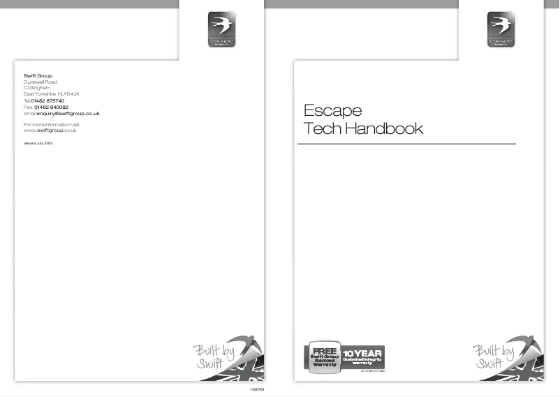 Page n°1 - Manuel utilisateur Swift Escape (2013)