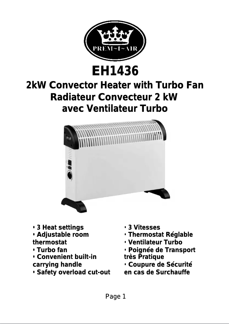 Image de la première page du manuel de l'appareil EH1436