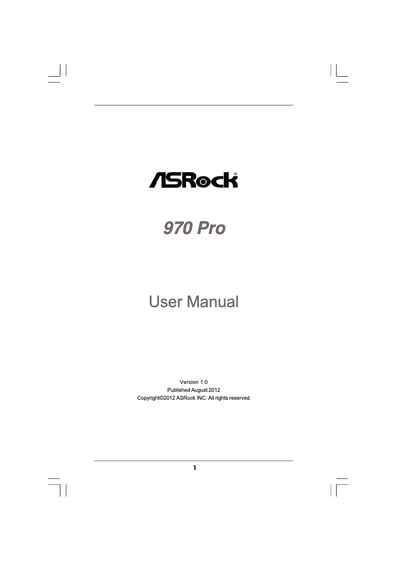 Página 1 del manual Manual de usuario Asrock 970 Pro