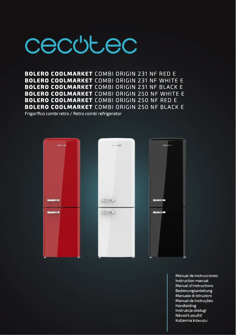 Page 1 de la notice Manuel utilisateur Cecotec Bolero CoolMarket Combi Origin 231