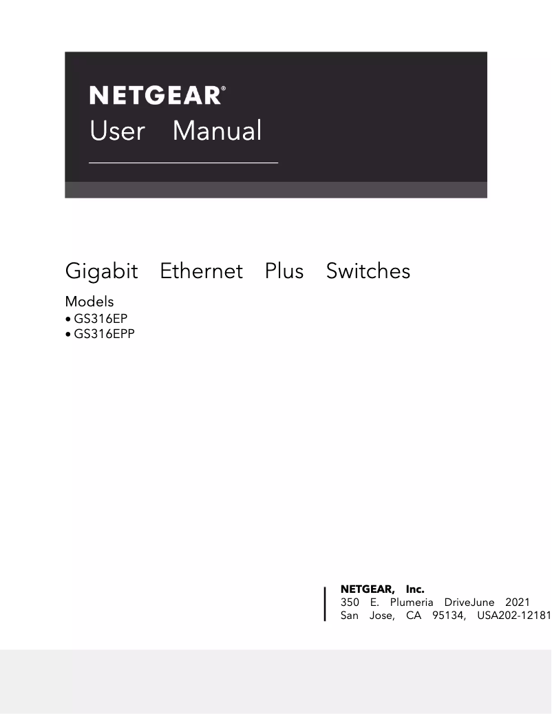 Page 1 de la notice Manuel utilisateur Netgear GS316EP