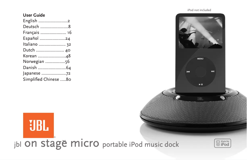 Page 1 de la notice Manuel utilisateur JBL On Stage Micro