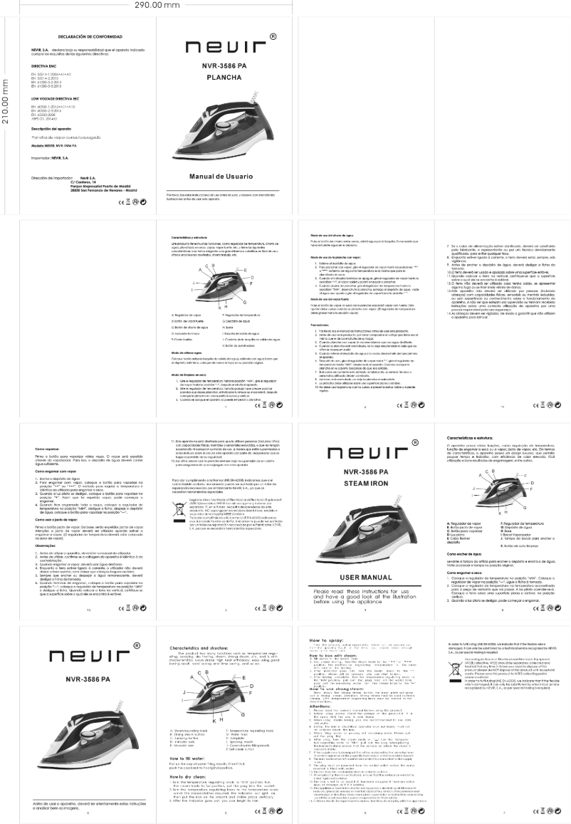 Page 1 de la notice Manuel utilisateur Nevir NVR-3586 PA