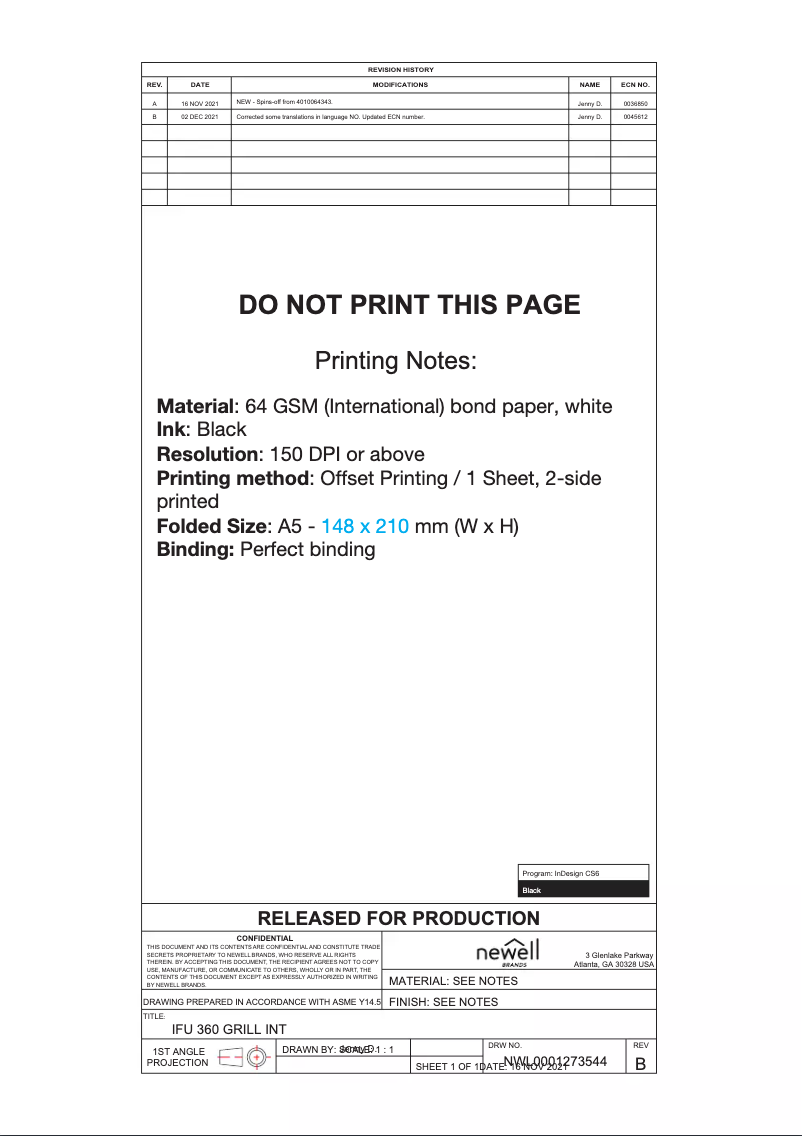 Page 1 de la notice Manuel utilisateur Campingaz 360 Grill CV