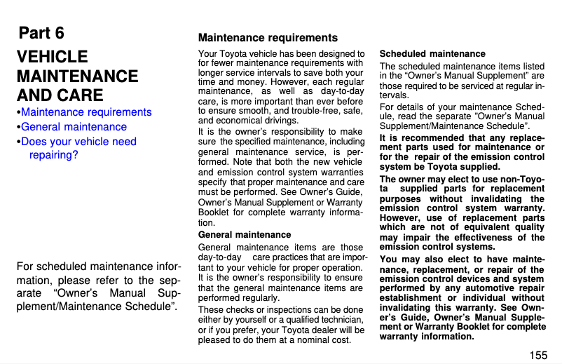 Image de la première page du manuel de l'appareil RAV4 (1997)