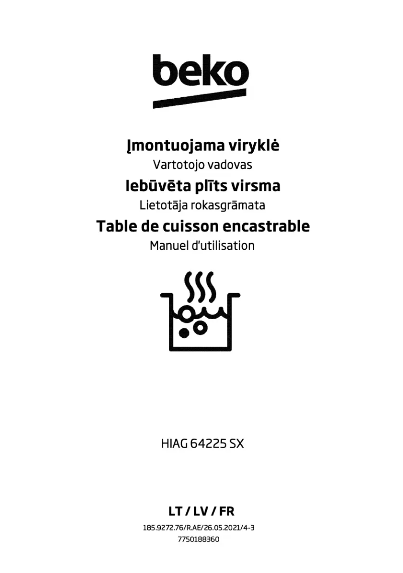 Page n°1 - Manuel utilisateur Beko HIAG 64225 SX