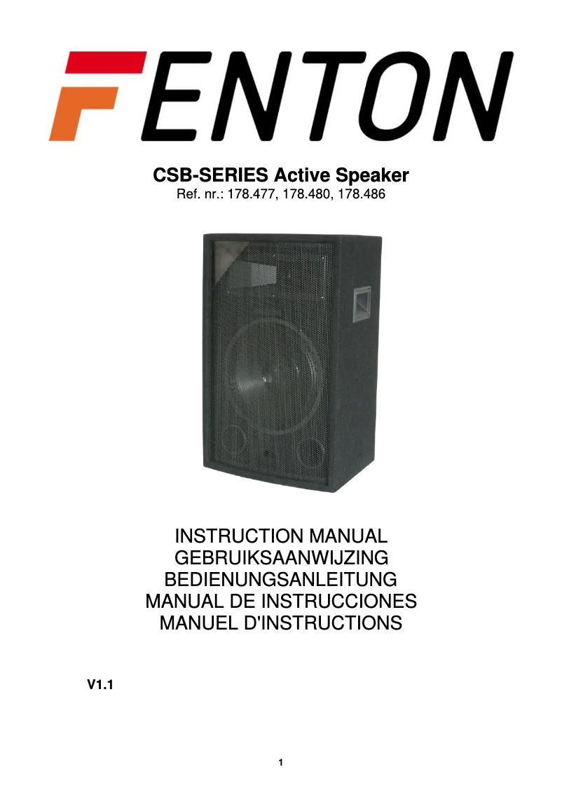 Page 1 de la notice Manuel utilisateur Fenton CSB15