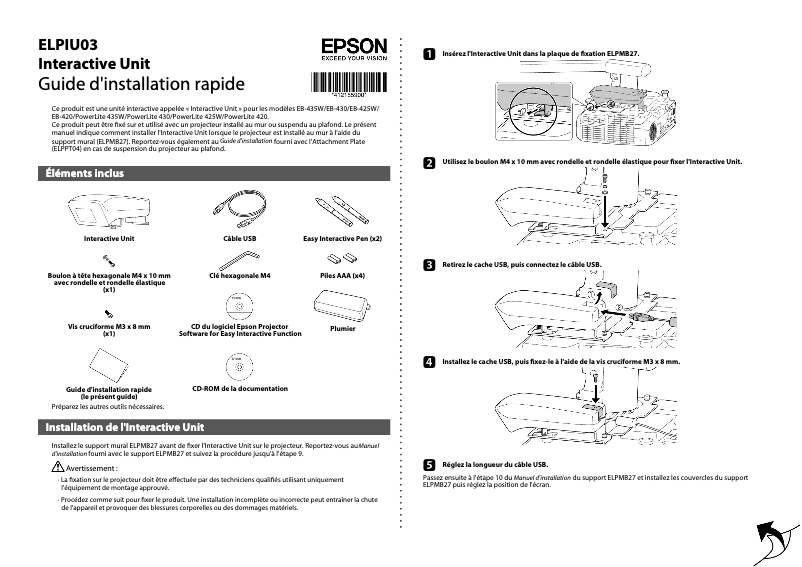 Página 1 del manual Guía de instalación Epson EB-420