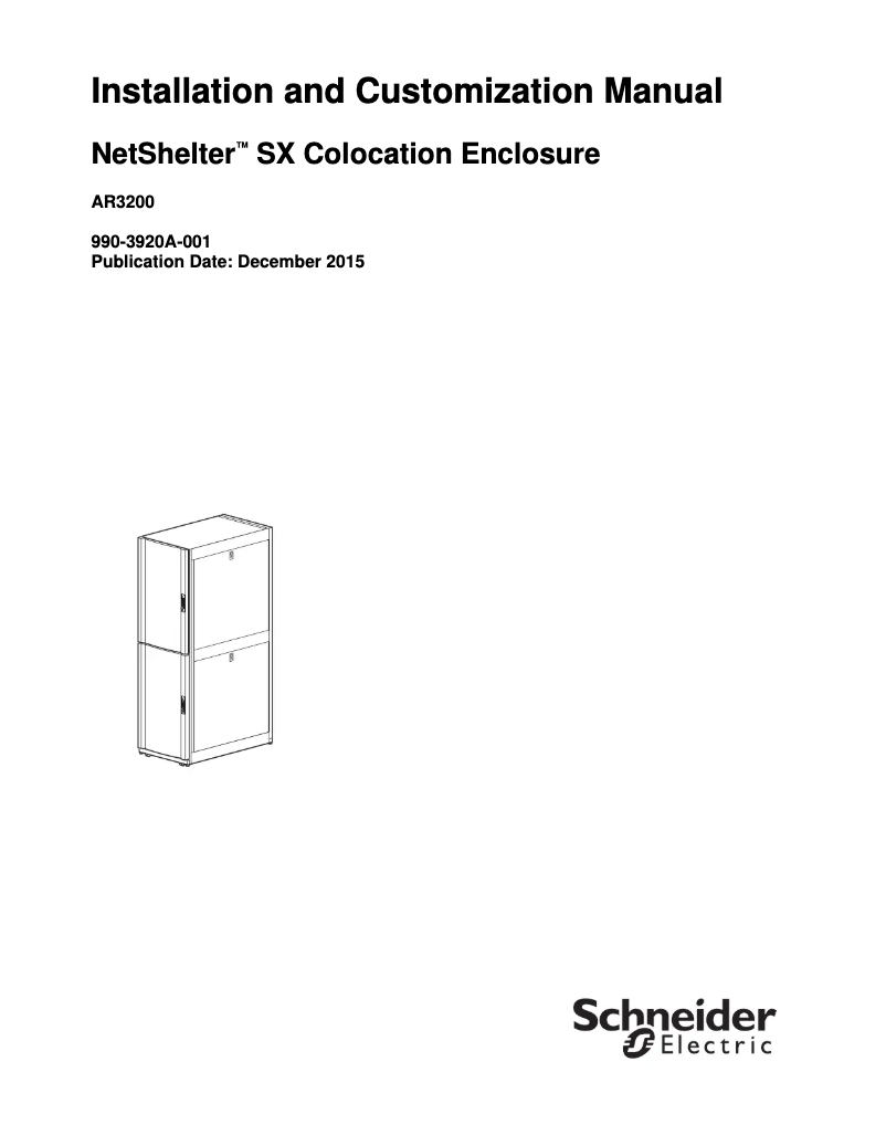 Page 1 de la notice Manuel utilisateur APC NetShelter SX AR3200