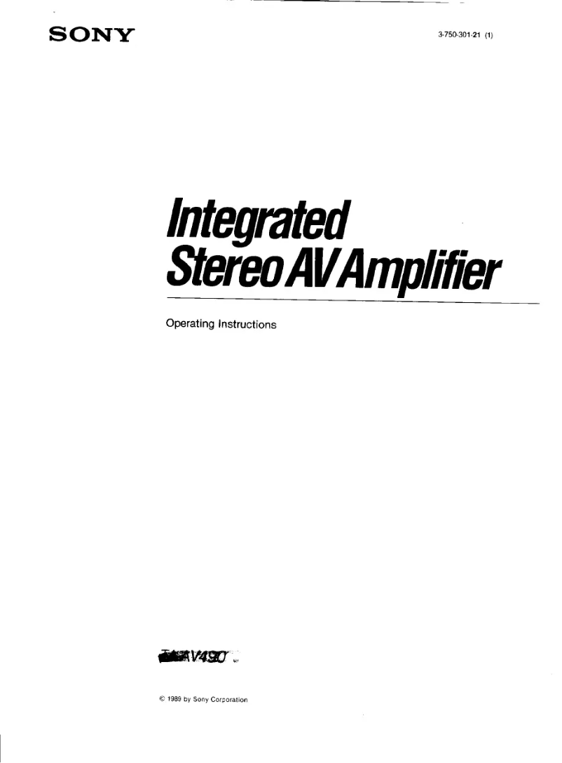 Image de la première page du manuel de l'appareil TA-AV490