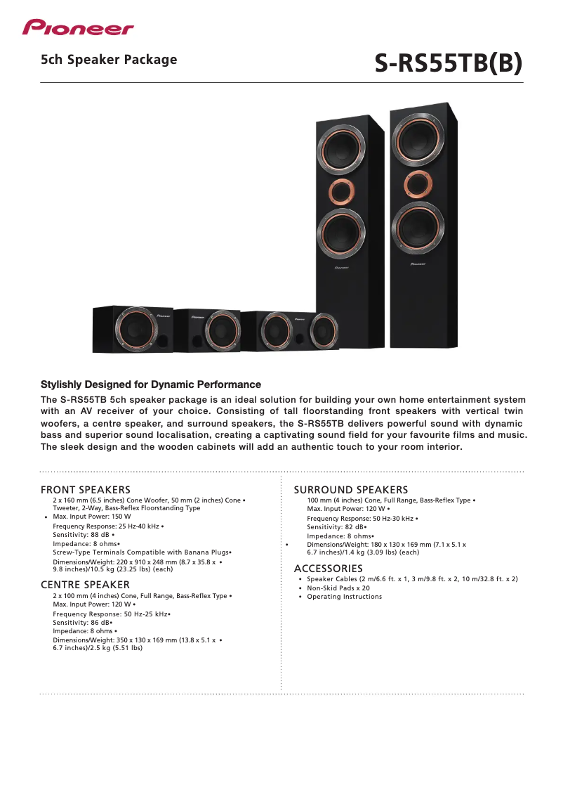 Image de la première page du manuel de l'appareil S-RS55TB