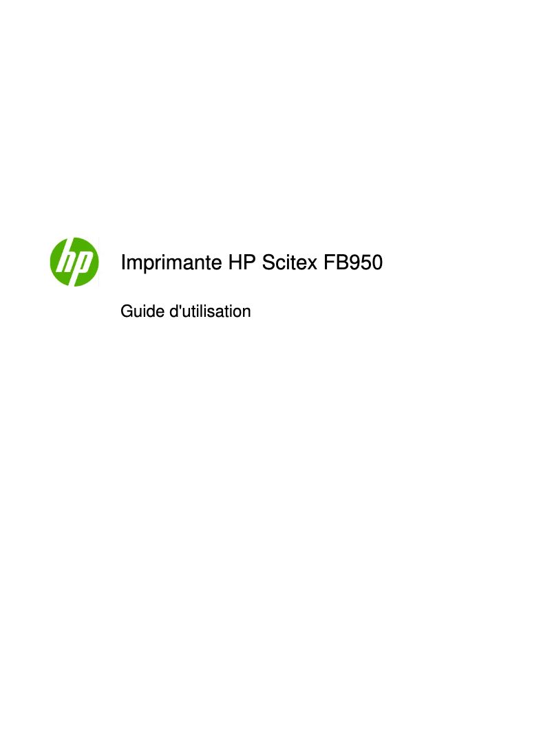 Image de la première page du manuel de l'appareil Scitex FB950