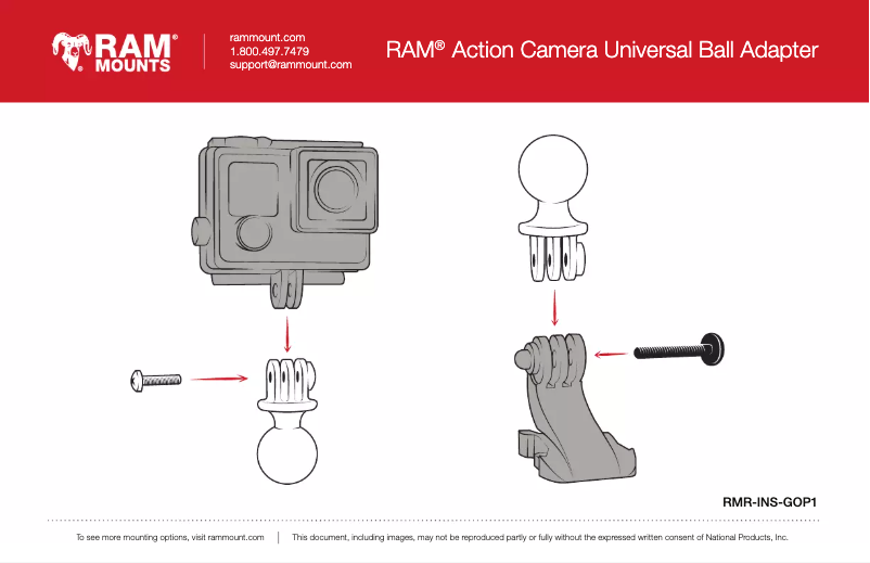 Page 1 de la notice Manuel utilisateur RAM Mount RAM-B-149Z-GOP1U