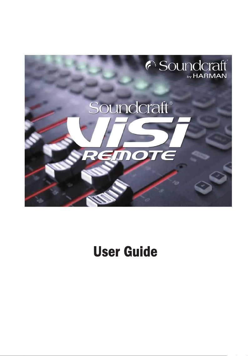 Page n°1 - Manuel utilisateur Soundcraft ViSi Remote