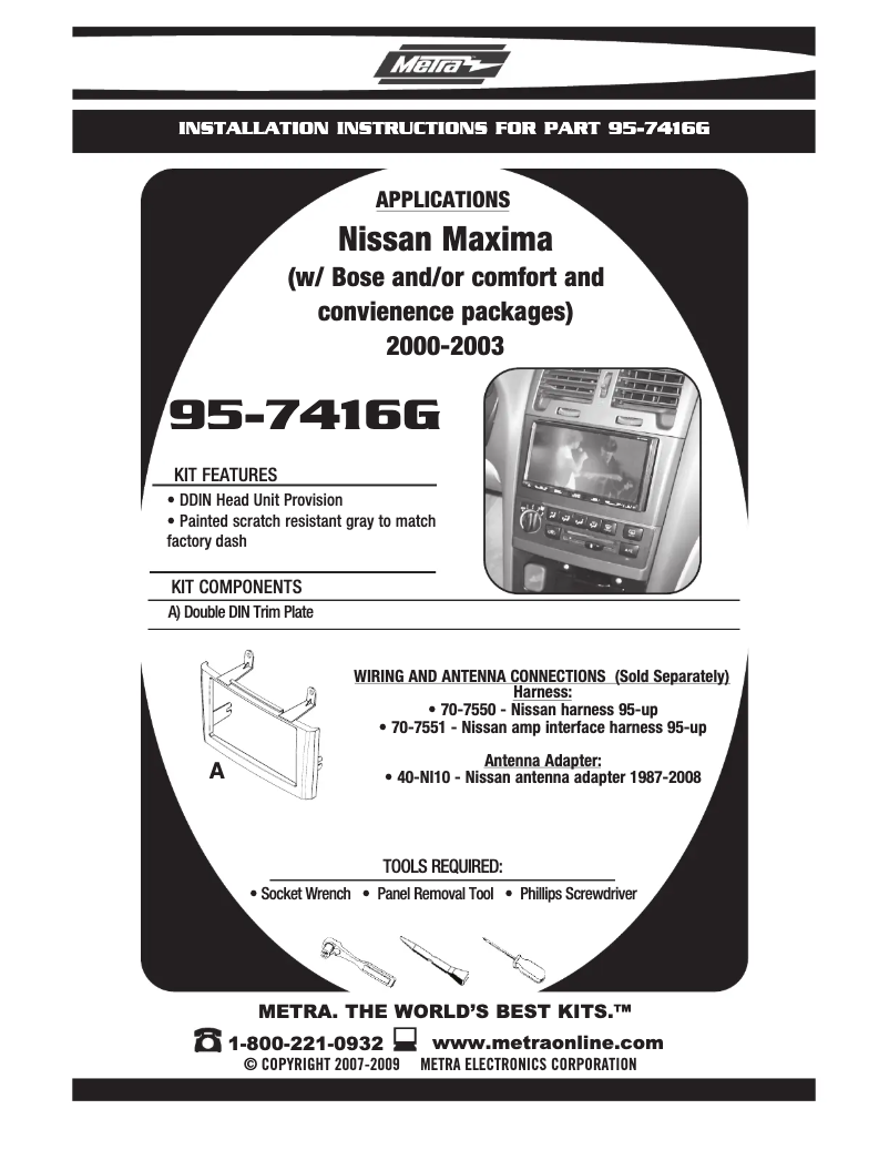 Page n°1 - Mode d'emploi Metra 95-7416G