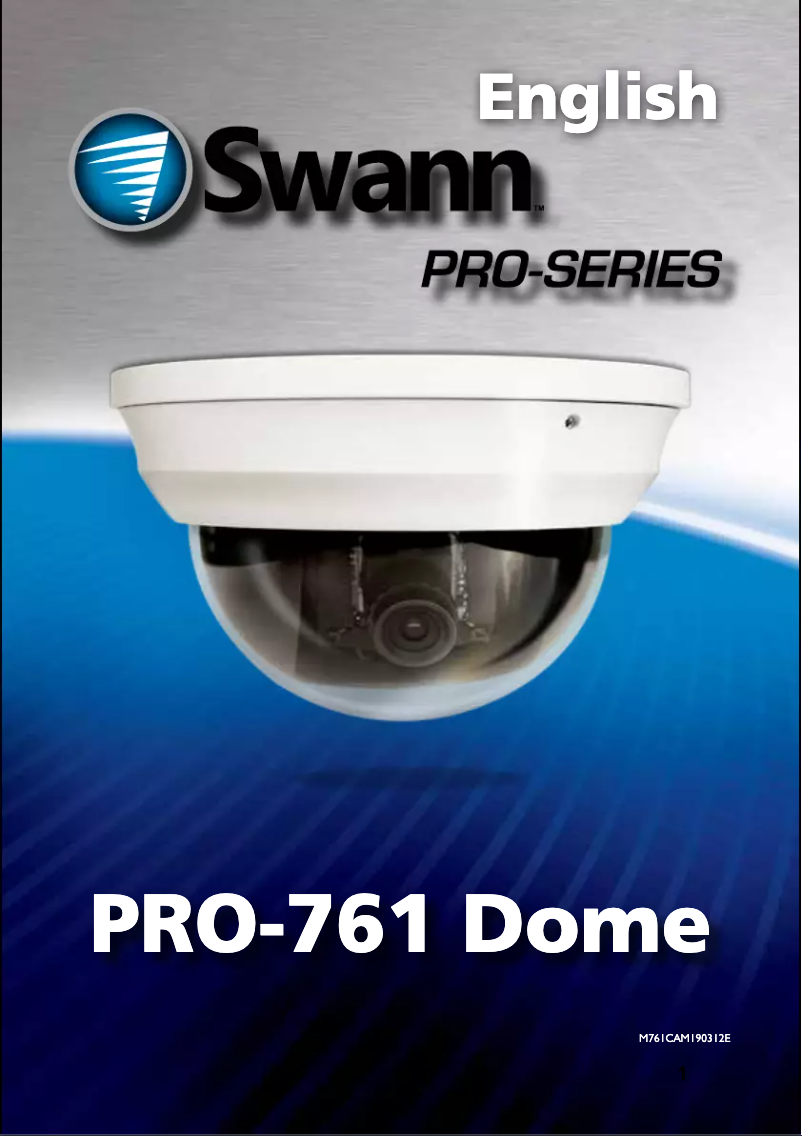 Page n°1 - Manuel utilisateur Swann PRO-761