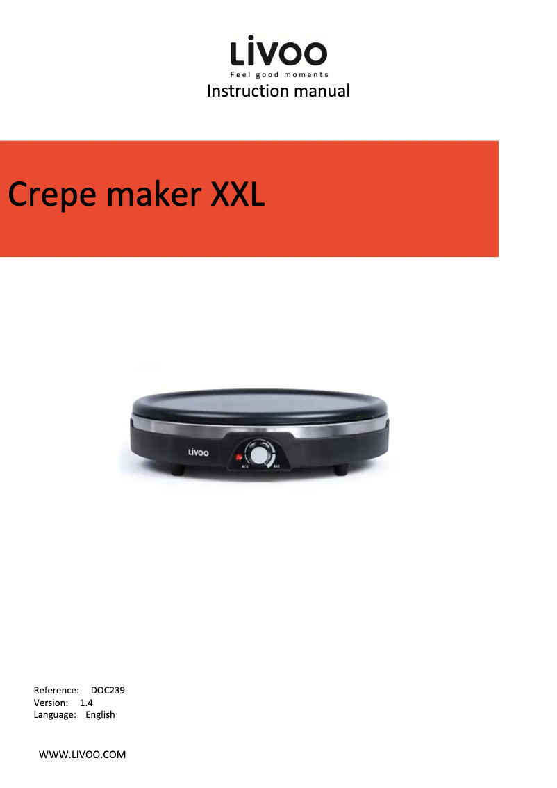 Page 1 de la notice Manuel utilisateur Livoo DOC239