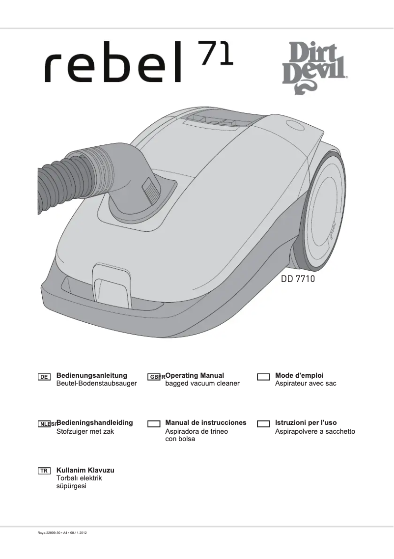 Page 1 de la notice Manuel utilisateur Dirt Devil Rebel 71