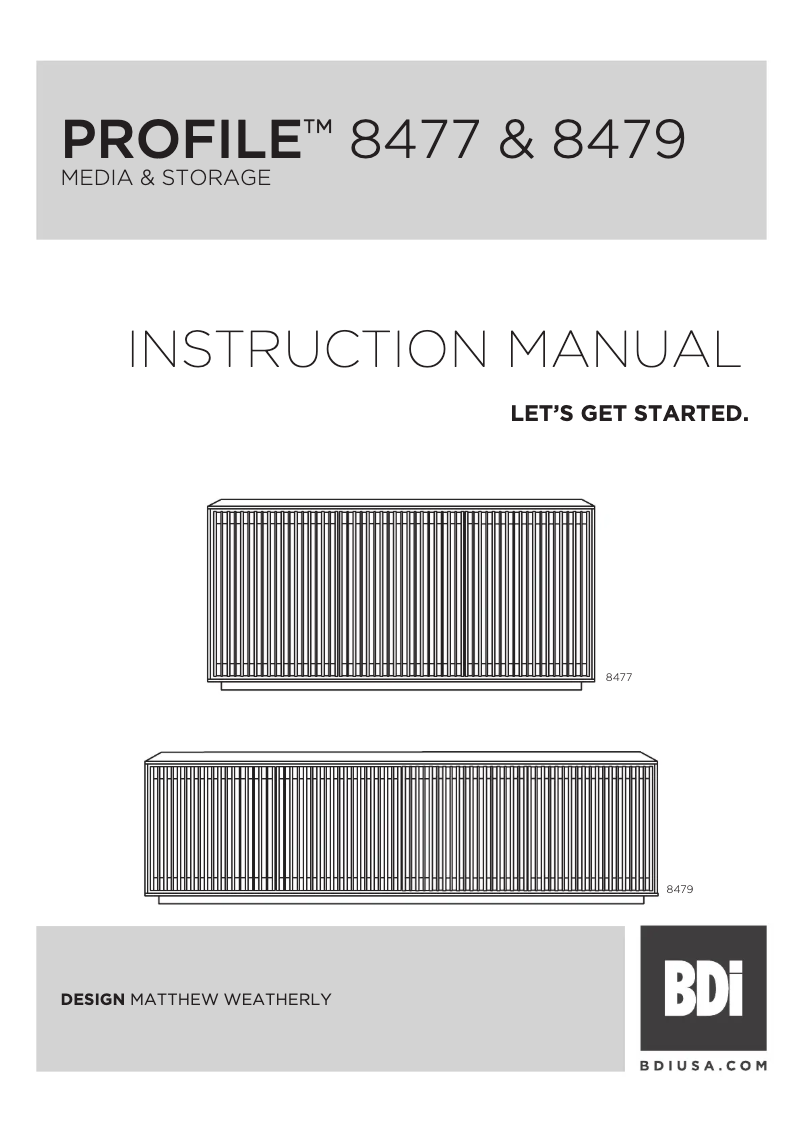 Page n°1 - Manuel utilisateur BDI Profile 8477